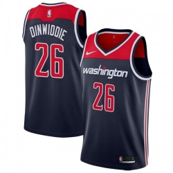 Men Nike Washington Wizards 26 Spencer Dinwiddie Navy Blue NBA Swingman Statement Edition Jersey