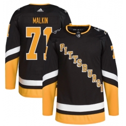 Men Pittsburgh Penguins 71 Evgeni Malkin 2021 2022 Black Stitched jersey