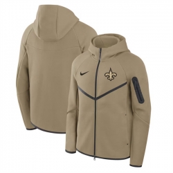 Men New Orleans Saints Tan Tech Fleece Full Zip Windrunner Hoodie