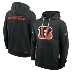 Men Cincinnati Bengals Black Sideline Standard Issue Initial Home Dri FIT Pullover Hoodie