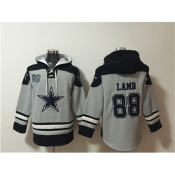 Men Dallas Cowboys 88 CeeDee Lamb Grey Ageless Must Have Lace Up Pullover Hoodie