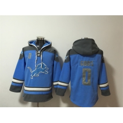 Men Detroit Lions 0 Jahmyr Gibbs Blue Ageless Must Have Lace Up Pullover Hoodie