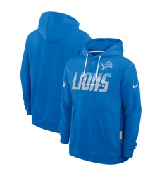 Men Detroit Lions Blue Sideline Standard Issue Top Prospect Dri FIT Hoodie