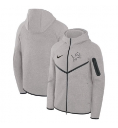 Men Detroit Lions Grey Tech Fleece Windrunner Full Zip Hoodie Men Detroit Lions Grey Tech Fleece Windrunner Full Zip Hoodie