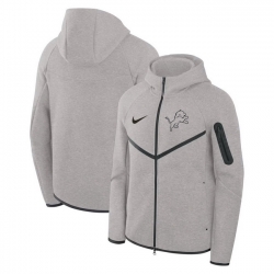 Men Detroit Lions Grey Tech Fleece Windrunner Full Zip Hoodie