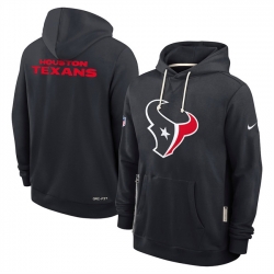 Men Houston Texans Black Sideline Standard Issue Initial Home Dri FIT Pullover Hoodie