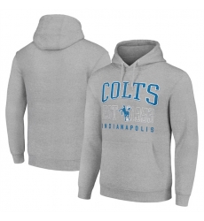 Men Indianapolis Colts Grey Throwback Logo Pullover Hoodie