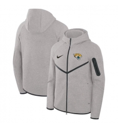 Men Jacksonville Jaguars Gray Tech Fleece Full Zip Windrunner Hoodie
