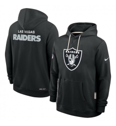 Men Las Vegas Raiders Black Sideline Standard Issue Initial Home Dri FIT Pullover Hoodie Men Las Vegas Raiders Black Sideline Standard Issue Initial Home Dri FIT Pullover Hoodie