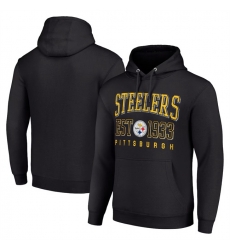 Men Pittsburgh Steelers Black Throwback Logo Pullover Hoodie