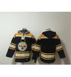 Men Pittsburgh Steelers Blank Black Ageless Must Have Lace Up Pullover Hoodie Men Pittsburgh Steelers Blank Black Ageless Must Have Lace Up Pullover Hoodie