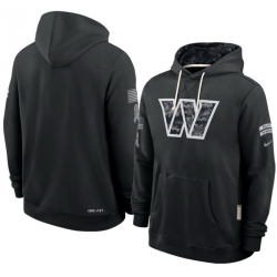 Men Washington Commanders Black 2026 Salute to Service Sideline Dri FIT Pullover Hoodie