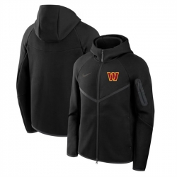 Men Washington Commanders Black Tech Fleece Full Zip Windrunner Hoodie