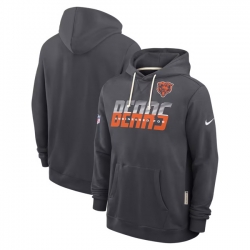 Men Chicago Bears Charcoal Sideline Standard Issue Top Prospect Dri FIT Hoodie