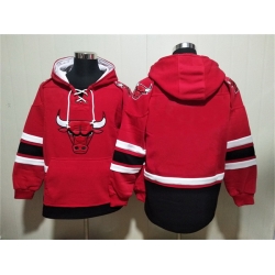 Men Chicago Bulls Blank Red Ageless Must Have Lace Up Pullover Hoodie