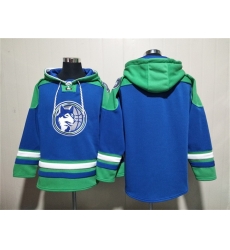 Men Minnesota Timberwolves Blank Royal Lace Up Pullover Hoodie Men Minnesota Timberwolves Blank Royal Lace Up Pullover Hoodie