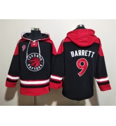Men Toronto Raptors 9 RJ Barrett Black Red Lace Up Pullover Hoodie