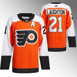 Men Philadelphia Flyers 21 Scott Laughton 2023 24 Orange Stitched Jersey