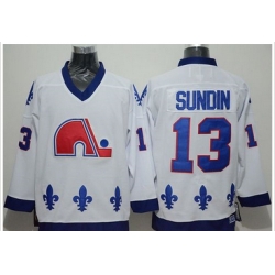 Quebec Nordiques #13 Mats Sundin White CCM Throwback Stitched NHL Jersey