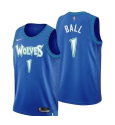 Men Minnesota Timberwolves 1 Lamelo Ball Blue Stitched jersey Men Minnesota Timberwolves 1 Lamelo Ball Blue Stitched jersey
