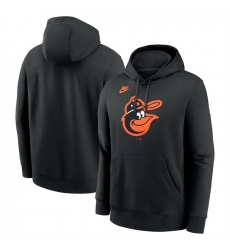 Men Baltimore Orioles Black Cooperstown Collection Logo Club Pullover Hoodie Men Baltimore Orioles Black Cooperstown Collection Logo Club Pullover Hoodie