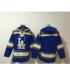 Men Los Angeles Dodgers Blank Blue Ageless Must Have Lace Up Pullover Hoodie Men Los Angeles Dodgers Blank Blue Ageless Must Have Lace Up Pullover Hoodie