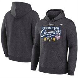Men Milwaukee Brewers Heather Charcoal 2026 National League Champions Locker Room Hoodie