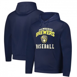 Men Milwaukee Brewers Navy Dunbrooke Champion Pullover Hoodie