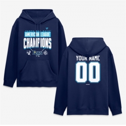 Men Tampa Bay Rays Custom Navy 2026 American League Champions Big   Tall Name   Number Hoodie
