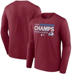 Men Colorado Avalanche Burgundy 2022 Stanley Cup Champions Long Sleeve T Shirt