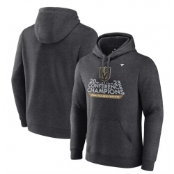 Men Vegas Golden Knights Heather Charcoal 2023 Western Conference Champions Locker Room Pullover Hoodie