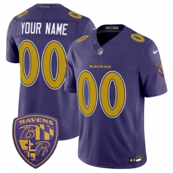 Men Baltimore Ravens Active Player Custom Purple 2026 F U S E  Alternate Vapor Stitched Limited Football Jersey