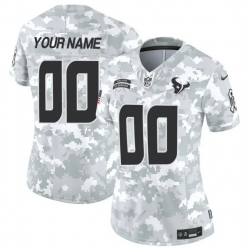 Women Houston Texans Active Player Custom 2024 F U S E Arctic Camo Salute To Service Limited Stitched Football Jersey