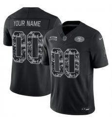 Men San Francisco 49ers Active Player Custom Black F U S E  2026 Salute to Service Limited Stitched Football Jersey