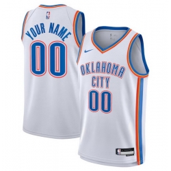 Men Women Youth Toddler OKLAHOMA CITY THUNDER Custom Nike NBA Stitched Jersey White