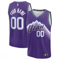 Utah Jazz Fanatics Fast Break Replica Custom Jersey Purple Icon Edition