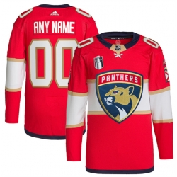 Men Florida Panthers Active Player Custom Red 2023 Stanley Cup Final Stitched Jersey