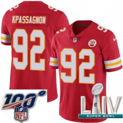 2020 Super Bowl LIV Youth Nike Kansas City Chiefs #92 Tanoh Kpassagnon Red Team Color Vapor Untouchable Limited Player NFL Jersey