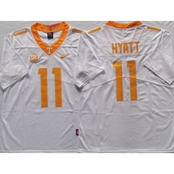 Tennessee Volunteers White #11 Jalin Hyatt Stitched NCAA Jersey