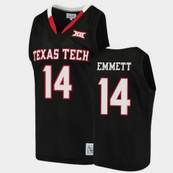 Men Texas Tech Red Raiders Andre Emmett Alumni Black Basketball Jersey