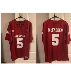 Men NCAA Arkansas McFadden #5 Red Stitched Jersey