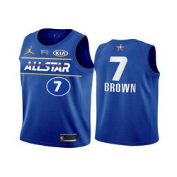 Men 2021 All Star 7 Jaylen Brown Blue Eastern Conference Stitched NBA Jersey