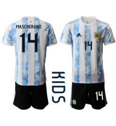 Kids Argentina Short Soccer Jerseys 030