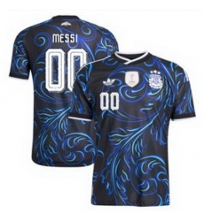 Men 00 Custom Argentina National Team adidas 2026 Away Replica Jersey Black 1