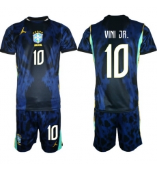 Youth Brazil 2026 FIFA World Cup Blue Away Soccer Jersey VINI JR. #10 Youth Brazil 2026 FIFA World Cup Blue Away Soccer Jersey VINI JR. #10