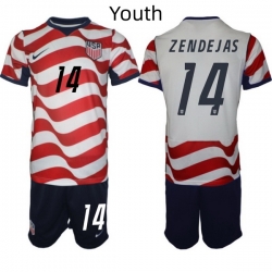 USA FIFA World Cup 2026 Soccer Red Home Jersey Alejandro Zendejas #14