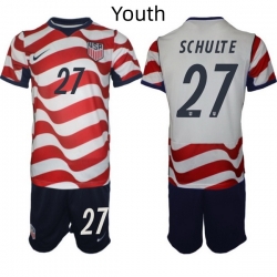 USA FIFA World Cup 2026 Soccer Red Home Jersey Patrick Schulte #27