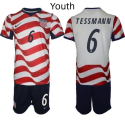 USA FIFA World Cup 2026 Soccer Red Home Jersey Tanner Tessmann #6