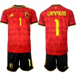 Belgium 2026 FIFA World Cup Soccer Jersey Red #1 LAMMENS