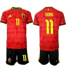 Belgium 2026 FIFA World Cup Soccer Jersey Red #11 DOKU